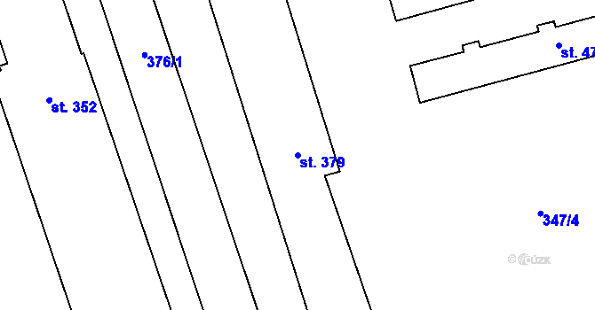 Parcela st. 379 v KÚ Louky nad Dřevnicí, Katastrální mapa
