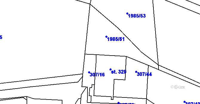 Parcela st. 421 v KÚ Louky nad Dřevnicí, Katastrální mapa