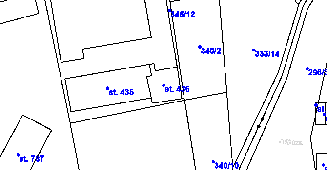Parcela st. 436 v KÚ Louky nad Dřevnicí, Katastrální mapa