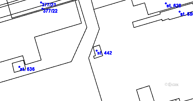 Parcela st. 442 v KÚ Louky nad Dřevnicí, Katastrální mapa