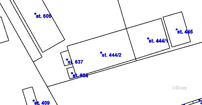 Parcela st. 444/2 v KÚ Louky nad Dřevnicí, Katastrální mapa