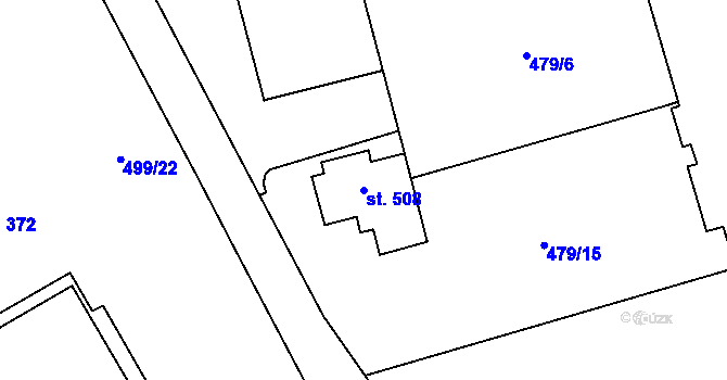 Parcela st. 508 v KÚ Louky nad Dřevnicí, Katastrální mapa