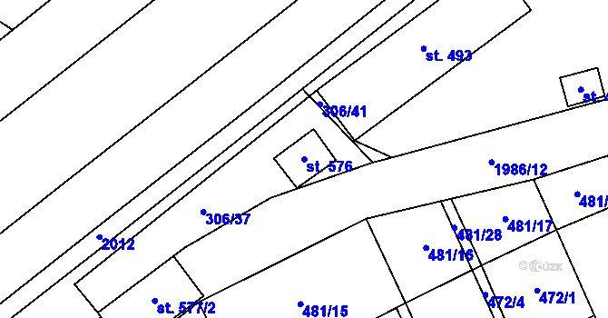 Parcela st. 576 v KÚ Louky nad Dřevnicí, Katastrální mapa