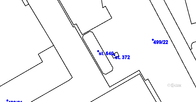 Parcela st. 640 v KÚ Louky nad Dřevnicí, Katastrální mapa