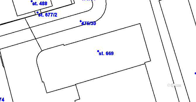 Parcela st. 669 v KÚ Louky nad Dřevnicí, Katastrální mapa