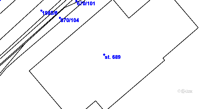 Parcela st. 689 v KÚ Louky nad Dřevnicí, Katastrální mapa