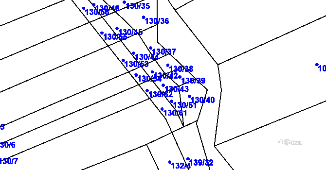 Parcela st. 130/43 v KÚ Louky nad Dřevnicí, Katastrální mapa