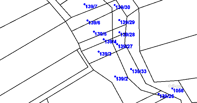 Parcela st. 139/3 v KÚ Louky nad Dřevnicí, Katastrální mapa