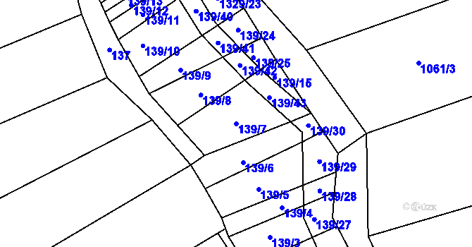 Parcela st. 139/7 v KÚ Louky nad Dřevnicí, Katastrální mapa