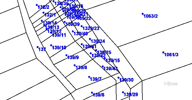 Parcela st. 139/25 v KÚ Louky nad Dřevnicí, Katastrální mapa