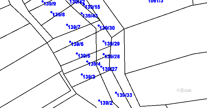 Parcela st. 139/28 v KÚ Louky nad Dřevnicí, Katastrální mapa