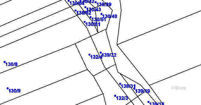 Parcela st. 139/32 v KÚ Louky nad Dřevnicí, Katastrální mapa