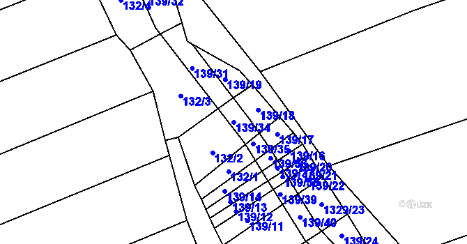 Parcela st. 139/34 v KÚ Louky nad Dřevnicí, Katastrální mapa