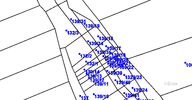 Parcela st. 139/35 v KÚ Louky nad Dřevnicí, Katastrální mapa