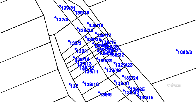 Parcela st. 139/38 v KÚ Louky nad Dřevnicí, Katastrální mapa