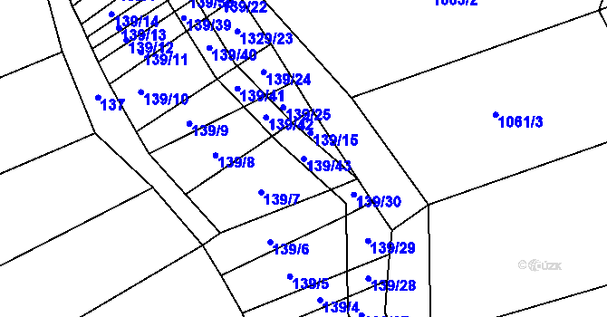 Parcela st. 139/43 v KÚ Louky nad Dřevnicí, Katastrální mapa