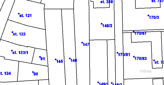 Parcela st. 147 v KÚ Louky nad Dřevnicí, Katastrální mapa