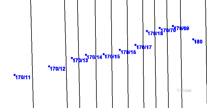 Parcela st. 170/15 v KÚ Louky nad Dřevnicí, Katastrální mapa