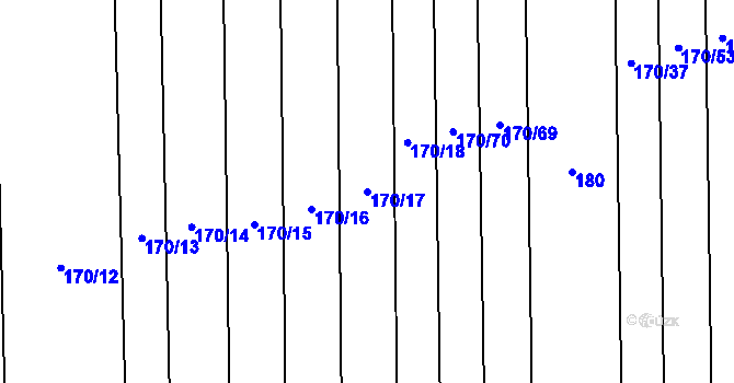 Parcela st. 170/17 v KÚ Louky nad Dřevnicí, Katastrální mapa