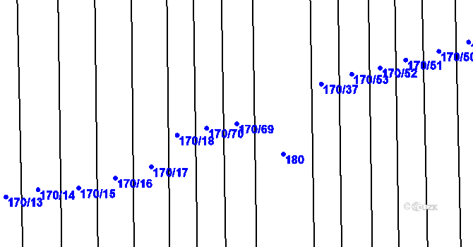 Parcela st. 170/69 v KÚ Louky nad Dřevnicí, Katastrální mapa