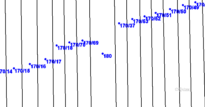 Parcela st. 180 v KÚ Louky nad Dřevnicí, Katastrální mapa