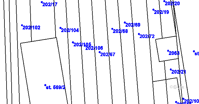 Parcela st. 202/67 v KÚ Louky nad Dřevnicí, Katastrální mapa