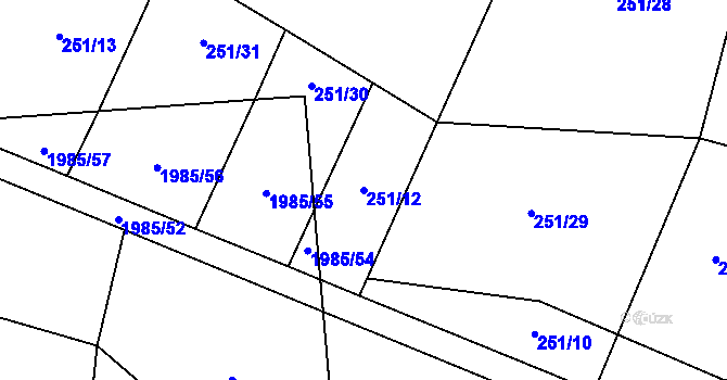 Parcela st. 251/12 v KÚ Louky nad Dřevnicí, Katastrální mapa