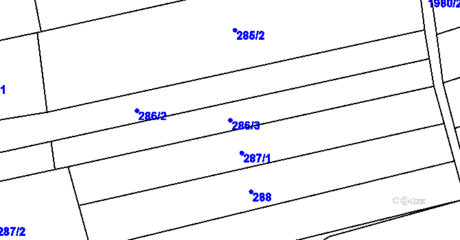 Parcela st. 286/3 v KÚ Louky nad Dřevnicí, Katastrální mapa
