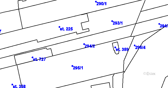 Parcela st. 294/2 v KÚ Louky nad Dřevnicí, Katastrální mapa