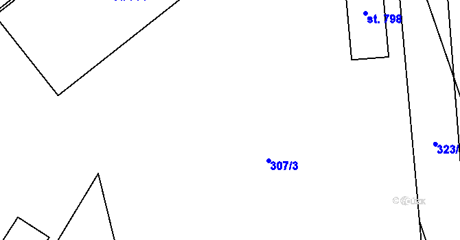 Parcela st. 323/3 v KÚ Louky nad Dřevnicí, Katastrální mapa