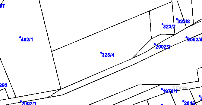 Parcela st. 323/4 v KÚ Louky nad Dřevnicí, Katastrální mapa