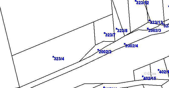 Parcela st. 323/15 v KÚ Louky nad Dřevnicí, Katastrální mapa