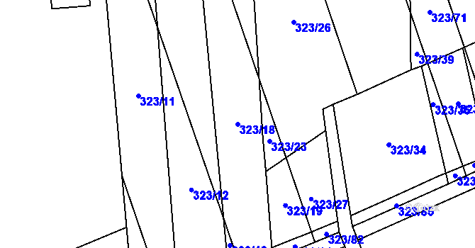 Parcela st. 323/18 v KÚ Louky nad Dřevnicí, Katastrální mapa