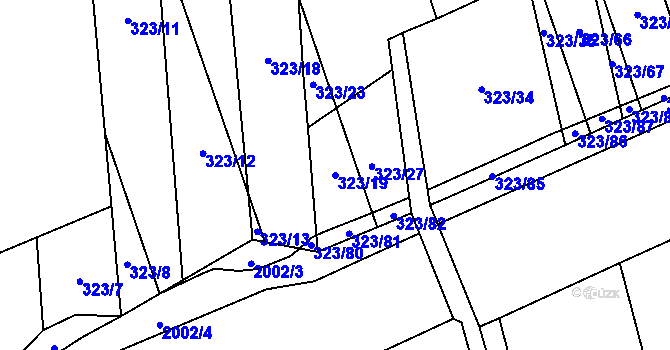 Parcela st. 323/19 v KÚ Louky nad Dřevnicí, Katastrální mapa