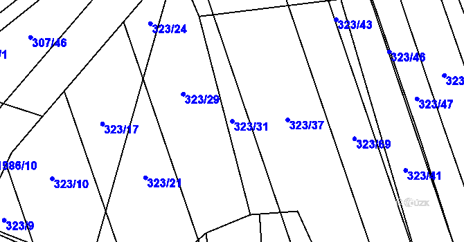 Parcela st. 323/31 v KÚ Louky nad Dřevnicí, Katastrální mapa