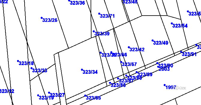 Parcela st. 323/35 v KÚ Louky nad Dřevnicí, Katastrální mapa