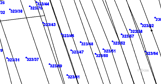 Parcela st. 323/48 v KÚ Louky nad Dřevnicí, Katastrální mapa