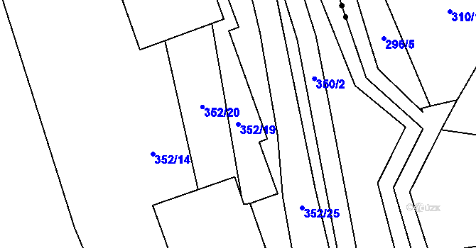 Parcela st. 352/19 v KÚ Louky nad Dřevnicí, Katastrální mapa