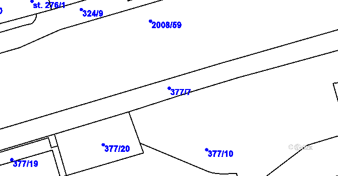 Parcela st. 377/7 v KÚ Louky nad Dřevnicí, Katastrální mapa