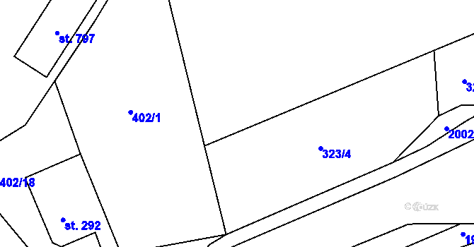 Parcela st. 402/2 v KÚ Louky nad Dřevnicí, Katastrální mapa