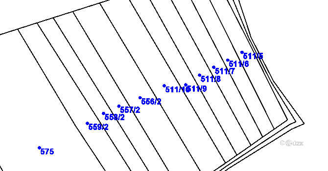 Parcela st. 511/10 v KÚ Louky nad Dřevnicí, Katastrální mapa