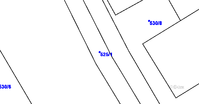 Parcela st. 525/1 v KÚ Louky nad Dřevnicí, Katastrální mapa