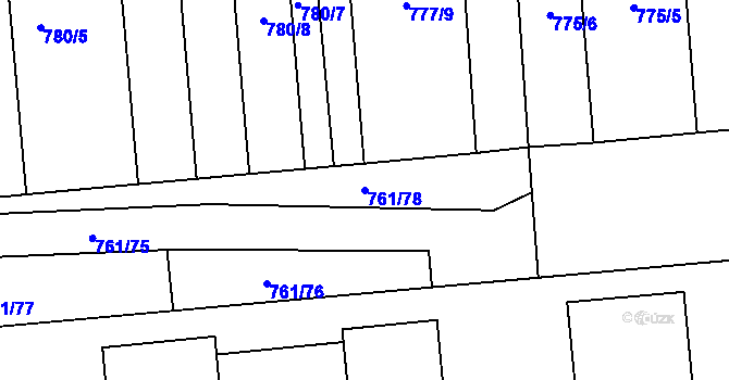 Parcela st. 761/78 v KÚ Louky nad Dřevnicí, Katastrální mapa