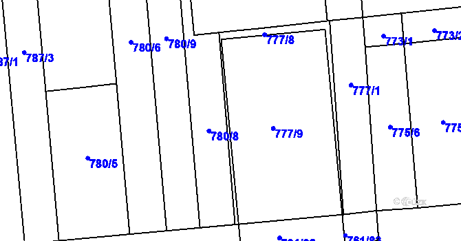 Parcela st. 780/7 v KÚ Louky nad Dřevnicí, Katastrální mapa