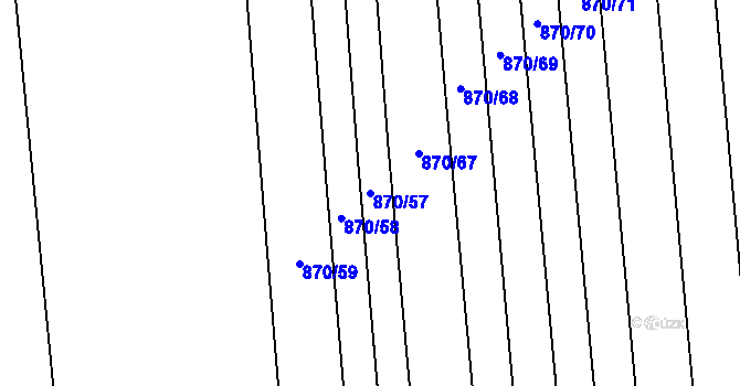 Parcela st. 870/57 v KÚ Louky nad Dřevnicí, Katastrální mapa