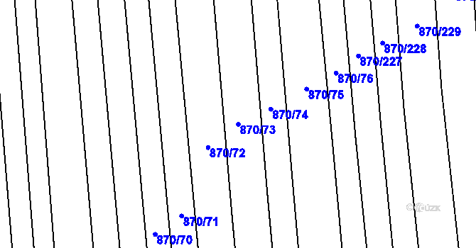 Parcela st. 870/73 v KÚ Louky nad Dřevnicí, Katastrální mapa