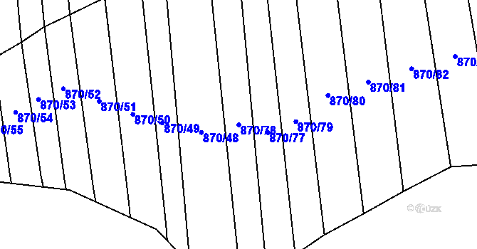 Parcela st. 870/78 v KÚ Louky nad Dřevnicí, Katastrální mapa