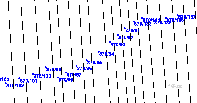 Parcela st. 870/94 v KÚ Louky nad Dřevnicí, Katastrální mapa