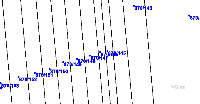 Parcela st. 870/146 v KÚ Louky nad Dřevnicí, Katastrální mapa