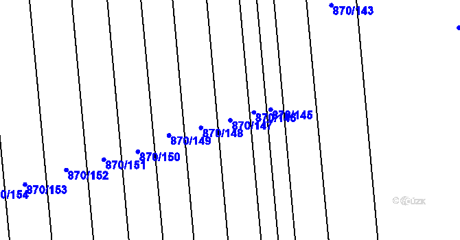 Parcela st. 870/147 v KÚ Louky nad Dřevnicí, Katastrální mapa